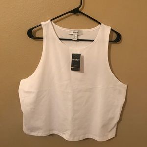 NWT forever 21 plus size white crop tank top